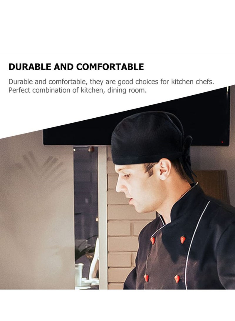 SYOSI 6Pcs Chef Work Hat for Women Men Cooking and Outdoor Activities Black - Image 3