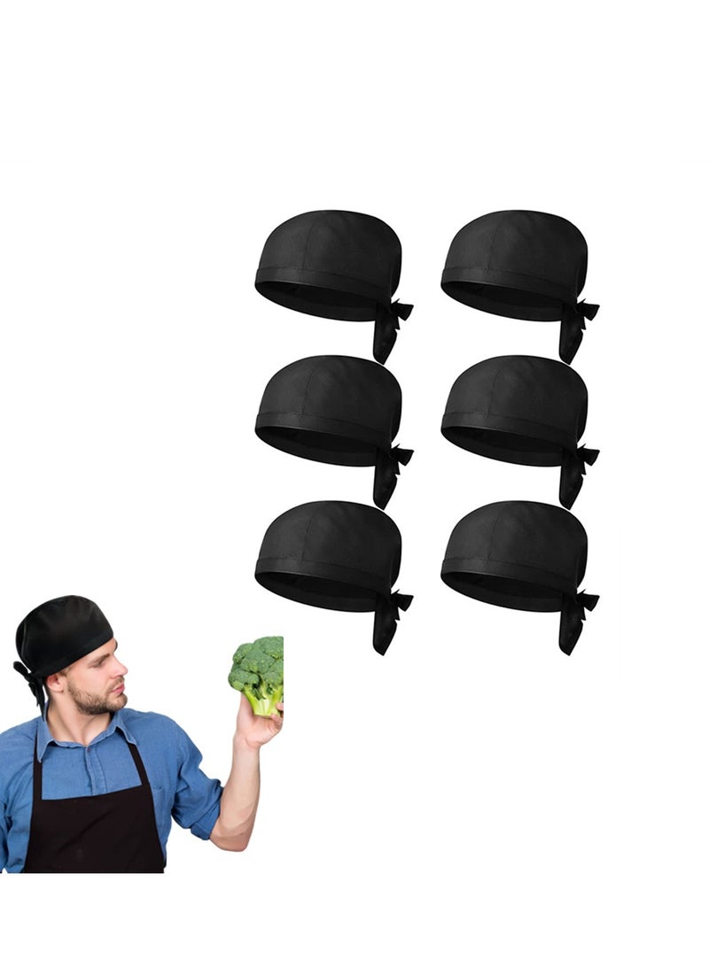 SYOSI 6Pcs Chef Work Hat for Women Men Cooking and Outdoor Activities Black - Image 1