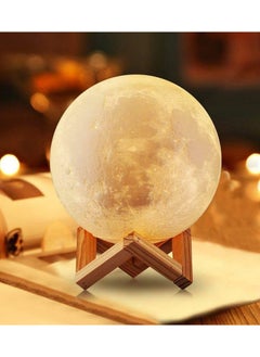 Scrolls Moon Lamp Moon Light Night Light for Kids Gift for Women USB Touch Control Brightness 3D Printed Warm White Lunar Lamp (3.5IN)  - Image 1