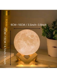Scrolls Moon Lamp Moon Light Night Light for Kids Gift for Women USB Touch Control Brightness 3D Printed Warm White Lunar Lamp (3.5IN)  - Image 2