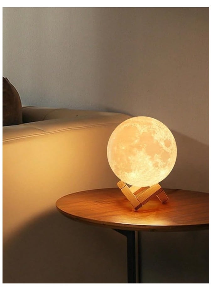 Scrolls Moon Lamp Moon Light Night Light for Kids Gift for Women USB Touch Control Brightness 3D Printed Warm White Lunar Lamp (3.5IN)  - Image 4