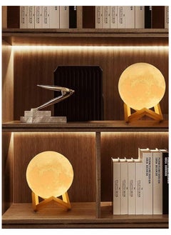 Scrolls Moon Lamp Moon Light Night Light for Kids Gift for Women USB Touch Control Brightness 3D Printed Warm White Lunar Lamp (3.5IN)  - Image 5