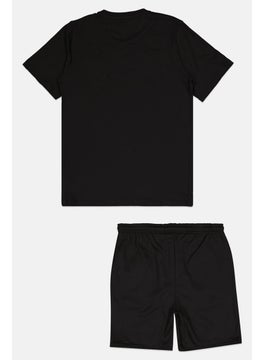 brooklyn Kids Boy 2 Piece Graphic Print T-Shirt And Shorts Set, Black  - Image 2