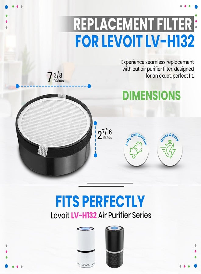 Bagean LV-H132 Replacement Filter for Levoit Air Purifier Compatible with Levoit Filter Replacement - Certified H13 True HEPA with Activated Carbon Filters 99.97% of Particles and Purifies Air (2-Pk) - Image 3