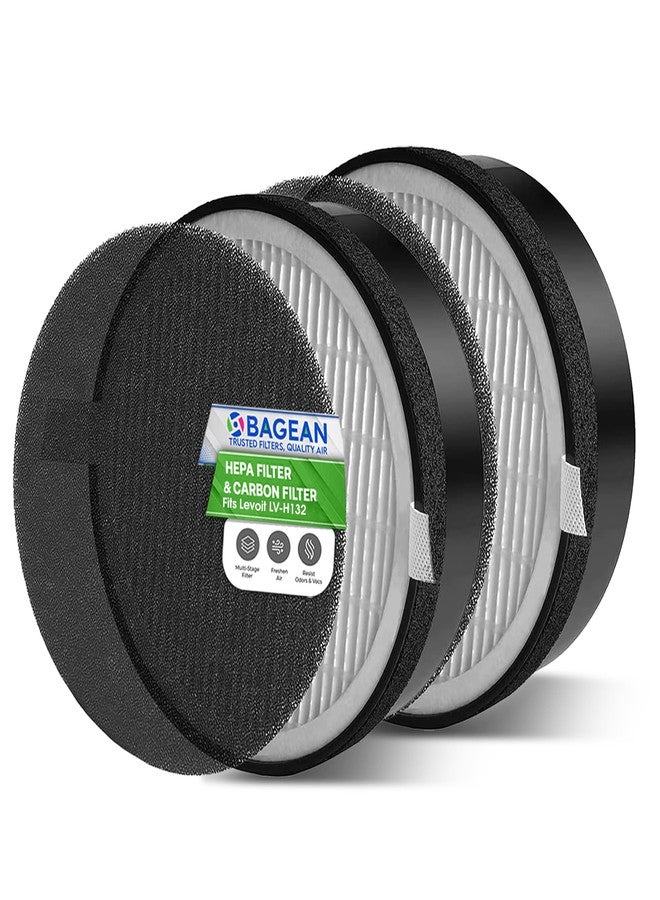 Bagean LV-H132 Replacement Filter for Levoit Air Purifier Compatible with Levoit Filter Replacement - Certified H13 True HEPA with Activated Carbon Filters 99.97% of Particles and Purifies Air (2-Pk) - Image 1