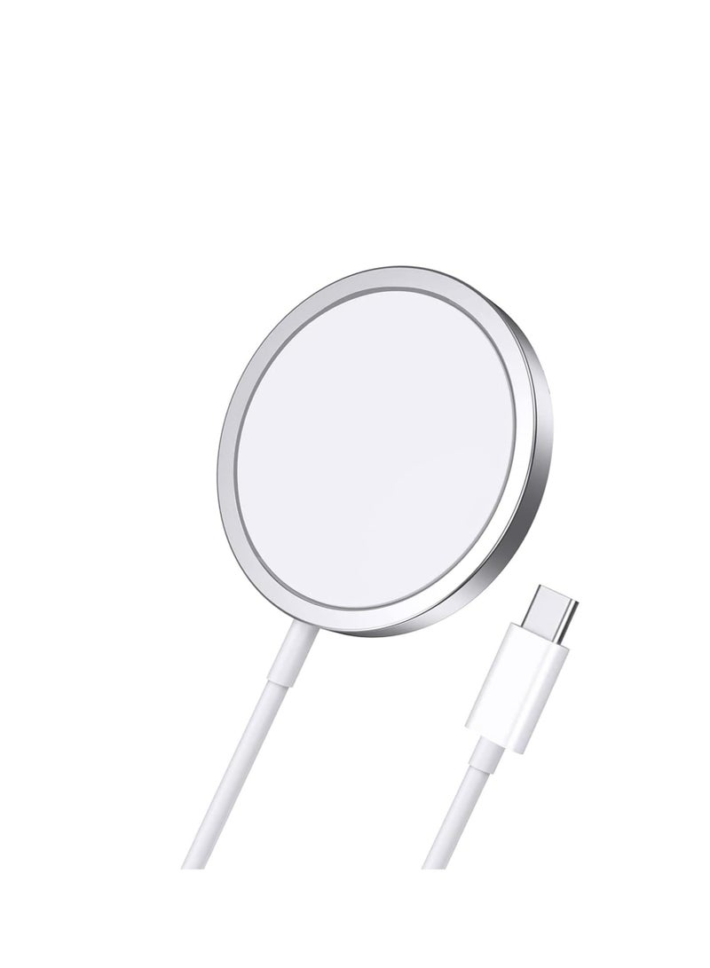 general 15W MagSafe Charger ,iPhone Magnetic Wireless Charger , Magnetic to USB-C Fast Charge Cable (1M) Compatible iPhone 15/15 Pro Max/15 Pro/14/13/12 Series ,Silver - Image 1