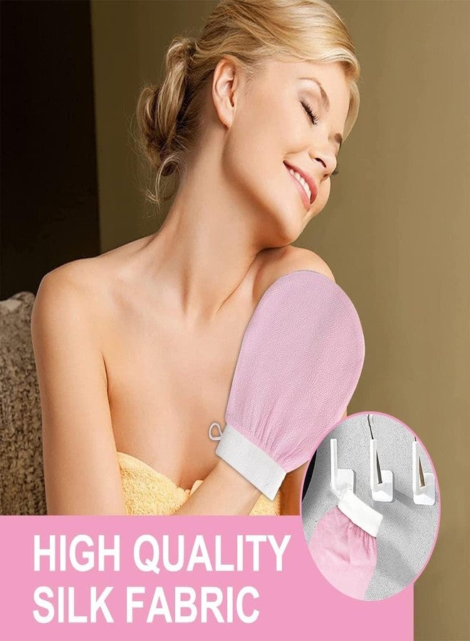 PIRU® Exfoliating Shower Glove Pink, Moroccan Hammam Bath Mitt, Deep Skin Cleansing Scrubber, Dead Skin Remover for Arms Legs Body, Spa Quality Reusable Exfoliation Glove for Men Women - Image 4