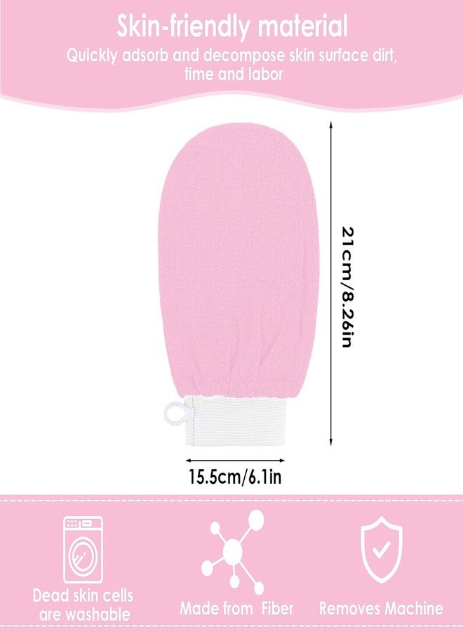 PIRU® Exfoliating Shower Glove Pink, Moroccan Hammam Bath Mitt, Deep Skin Cleansing Scrubber, Dead Skin Remover for Arms Legs Body, Spa Quality Reusable Exfoliation Glove for Men Women - Image 5