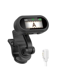SYOSI Clip On Tuner Rechargeable, Chromatic Tuner for Guitar Bass Ukulele and Wind Instruments, Pitch 410-460Hz, High Definition TFT Screen Easy to Read in Bright Light, Quick & Accurate Tuning  - Image 1