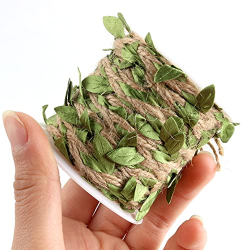 UCLEVER Artificial Vine Natural Hemp Rope Burlap Leaf Ribbon for Jungle Safari Birthday Party Decorations (33FT) - Image 2