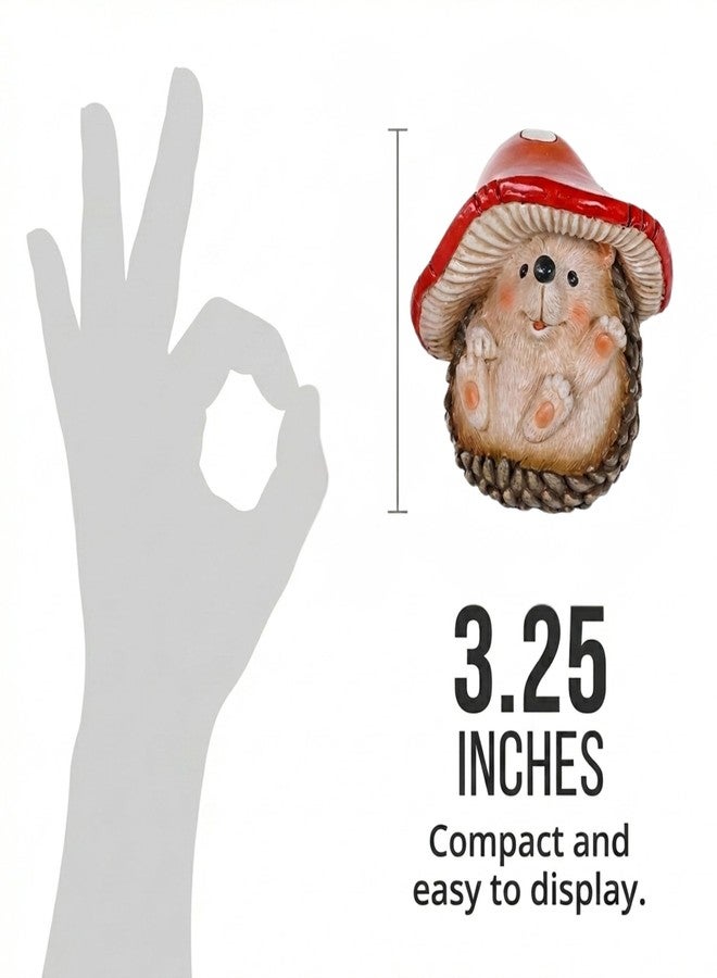 The Bridge Collection Mushroom Hedgehog Figurine - 3.25" Hedgehog with Mushroom Hat - Hedgehog Toadstool Figure - Image 3