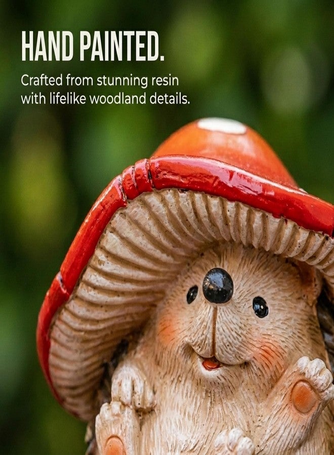 The Bridge Collection Mushroom Hedgehog Figurine - 3.25" Hedgehog with Mushroom Hat - Hedgehog Toadstool Figure - Image 4