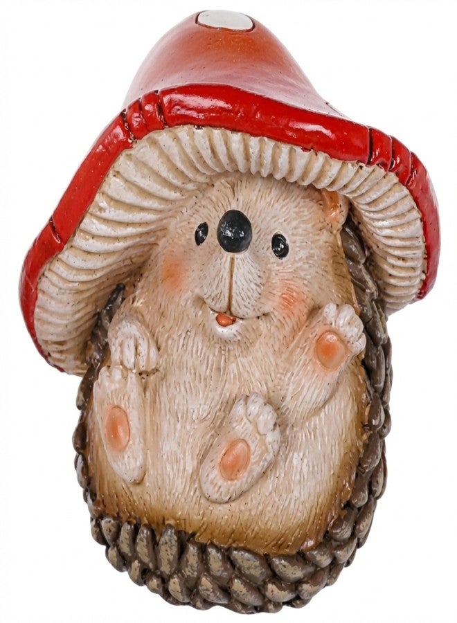 The Bridge Collection Mushroom Hedgehog Figurine - 3.25" Hedgehog with Mushroom Hat - Hedgehog Toadstool Figure - Image 1