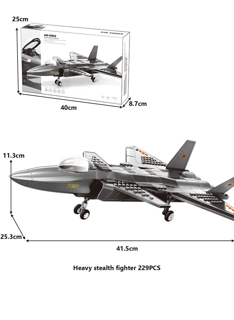 Loquat Children's Military Aircraft Model Small Particle Building Block Toy Model(Heavy Stealth Fighter) - Image 2