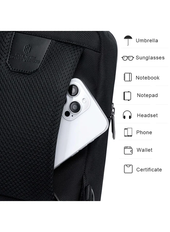 Arctic Hunter  Fashion Chest Bag Water Resistant Anti-Theft Polyester Crossbody Bag Business Travel Casual for Men Women, XB00678, Black  | Best Price UAE