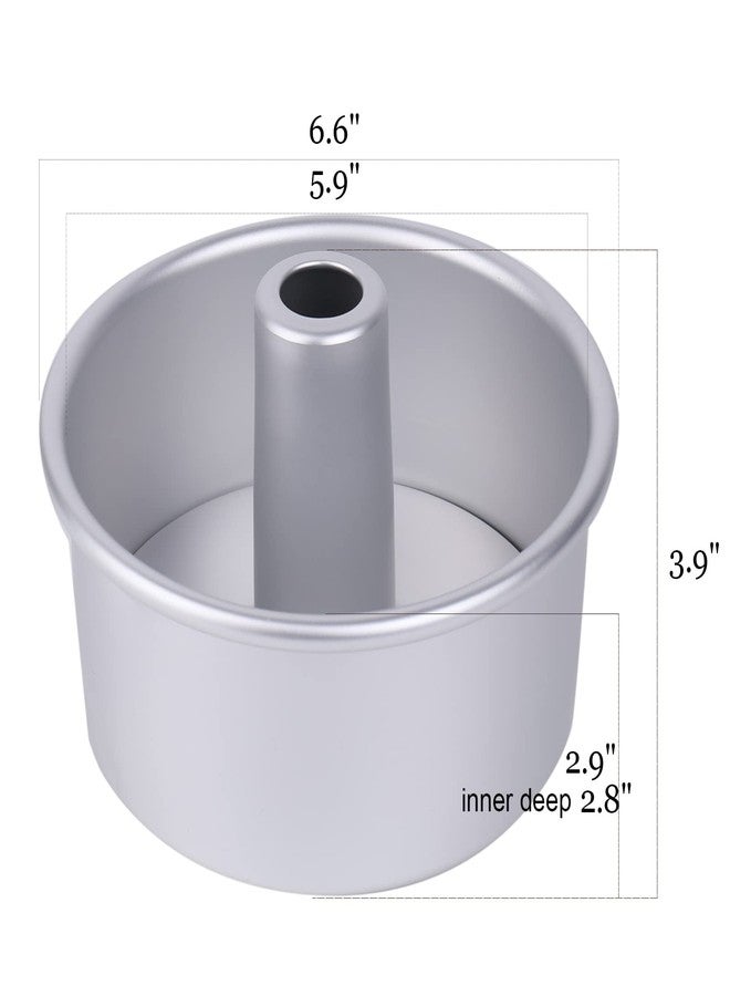 Tosnail 3 Pieces 6 Inches Aluminum Angel Food Cake Pan Round Cake Pan with Removable Bottoms - Image 2
