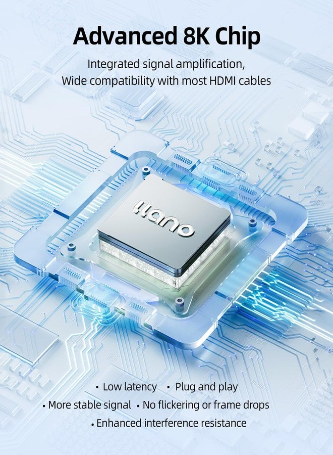 لانو موزع HDMI 2.1 ذو مدخل واحد ومخرجين، يدعم دقة 8K@60Hz و4K@120Hz/240Hz، وHDCP 2.3، وHDR10، وDolby Vision، وهيكل من الألومنيوم، موزع HDMI 2.1 لأجهزة PS5/Xbox Series X/Apple TV/الكمبيوتر المحمول/الشاشة/جهاز العرض، إلخ. - Image 5