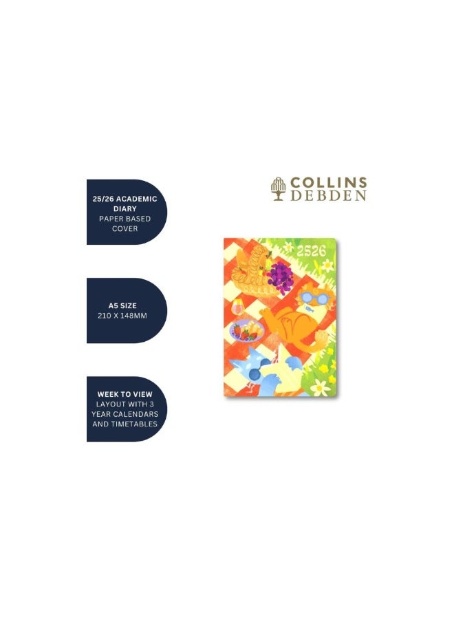 Collins Bella Ramsey Cat 12 Month Planner, July 2025-July 2026 Week-to-View Diary, A5 Hard Cover, Tree - Image 4