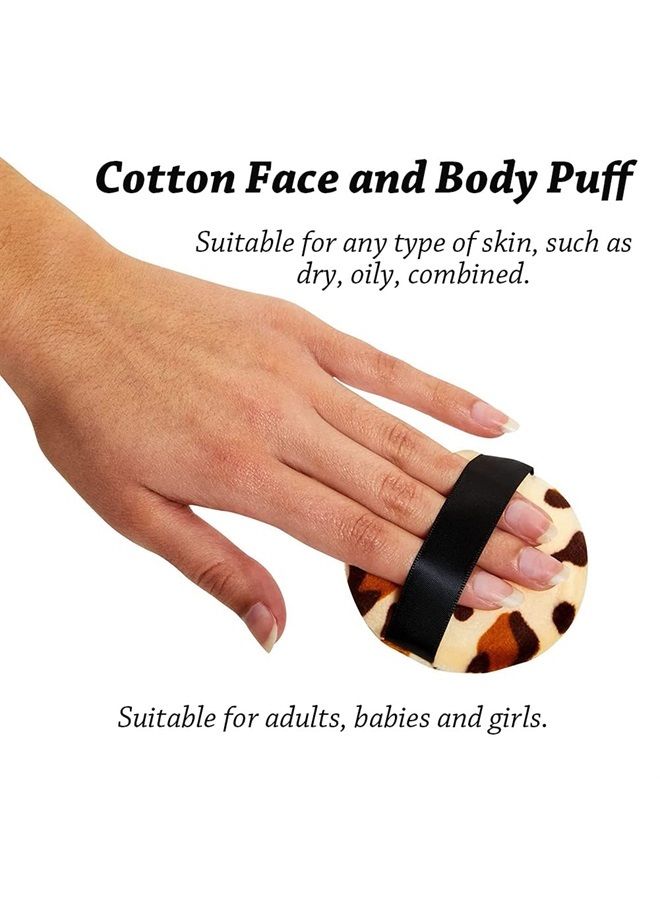 AKOAK Leopard Print Makeup Powder Puff , Round Double Sided Flocking Puff, Dry Pressed Powder, Facial Makeup Sponge, Basic Beauty Tools  (2 Pcs) - Image 2