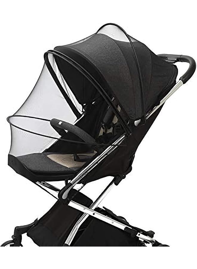 KASTWAVE Mosquito Net For Stroller Zipper Design Encrypted Mesh Retractable And Foldable Anti Mosquito Breathable Mosquito Stable And Durable Non Deformation Full Cover Universal (Black) - Image 1