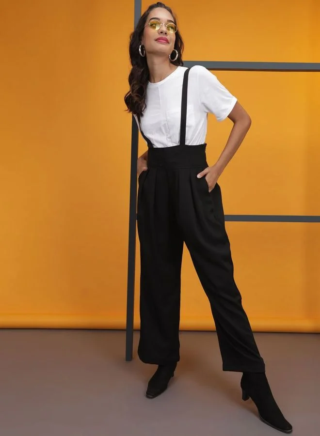 Freehand  Women Regular Fit Solid High Rise Pleated Pant for Women | Best Price UAE