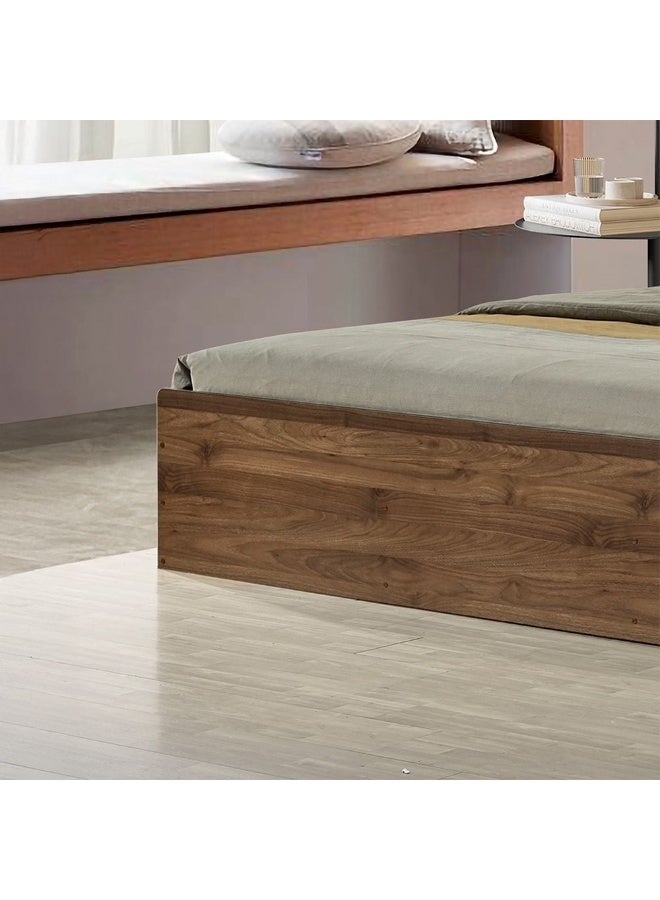 DANUBE HOME Supreme 160x200 Queen Bed – Modern Queen Size Bed Frame with Headboard for Bedroom – Sturdy, Stylish & Comfortable Sleep Furniture – Light Walnut Finish – Modern Engineered Wood Bed Frame, Minimalist Design, Sturdy Construction – Bedroom Furniture - Image 4