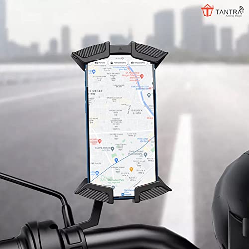 TANTRA S1B Rear Mirror Mobile Holder for Bikes One Touch Technology Bike Mobile Holder for Maps and GPS Navigation, 360° Rotation, Anti Shake Mobile Stand for Bike Accessories, Bi Cycle Accessories - Image 3