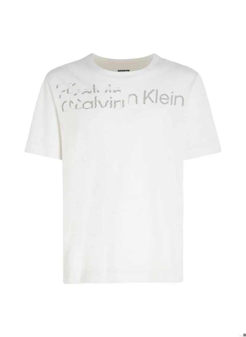 CALVIN KLEIN Calvin Klein Men's T-Shirt - Short Sleeves - Sportswear - Cotton , Grey