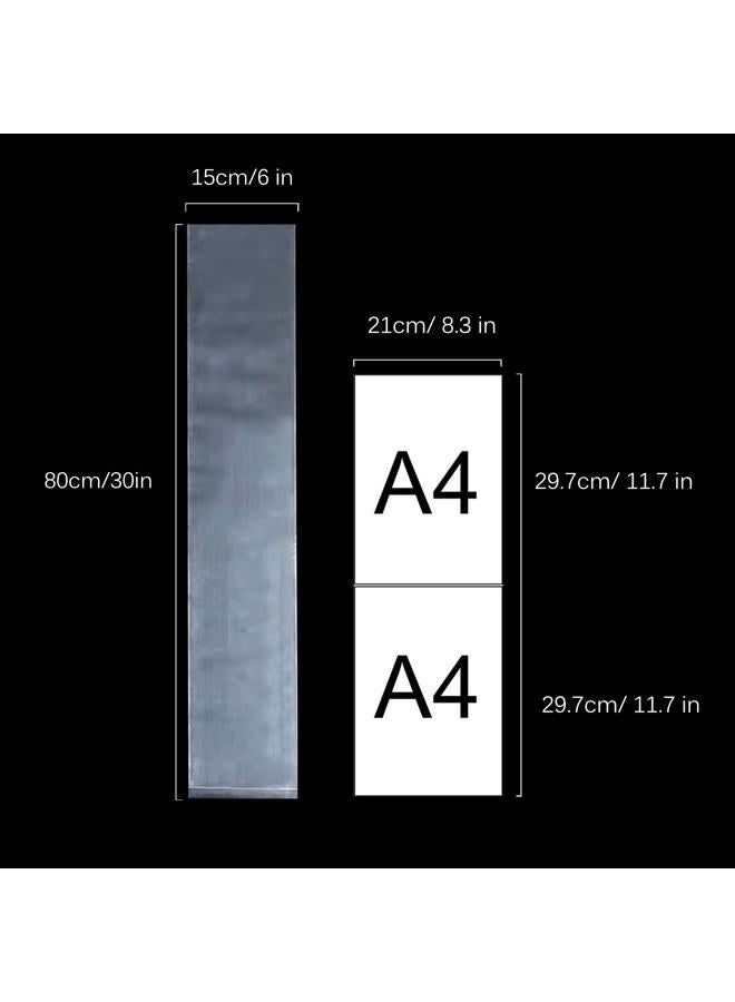 LanttAotte Long Plastic sleeves 6x30 Inch 50 Pack Poster Poly Bags, 2 Mil Clear Flat Open Blueprint Storage Poster Tube for Large Narrow Items, Waterproof - Image 5