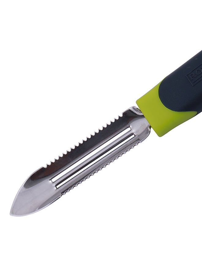 Royalford Stainless Steel Peeler With ABS Handle Grey/Green - Image 4