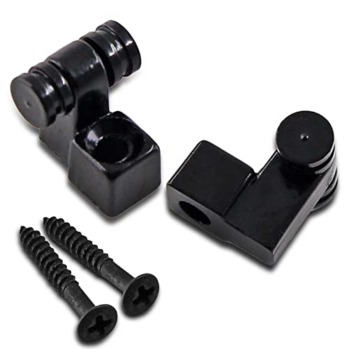 Jersvimc 2 Pcs Guitar Roller String Tree, Black String Tree Retainer Telecaster String Guide Bass String Retainer Screw for Tele Start - Image 1