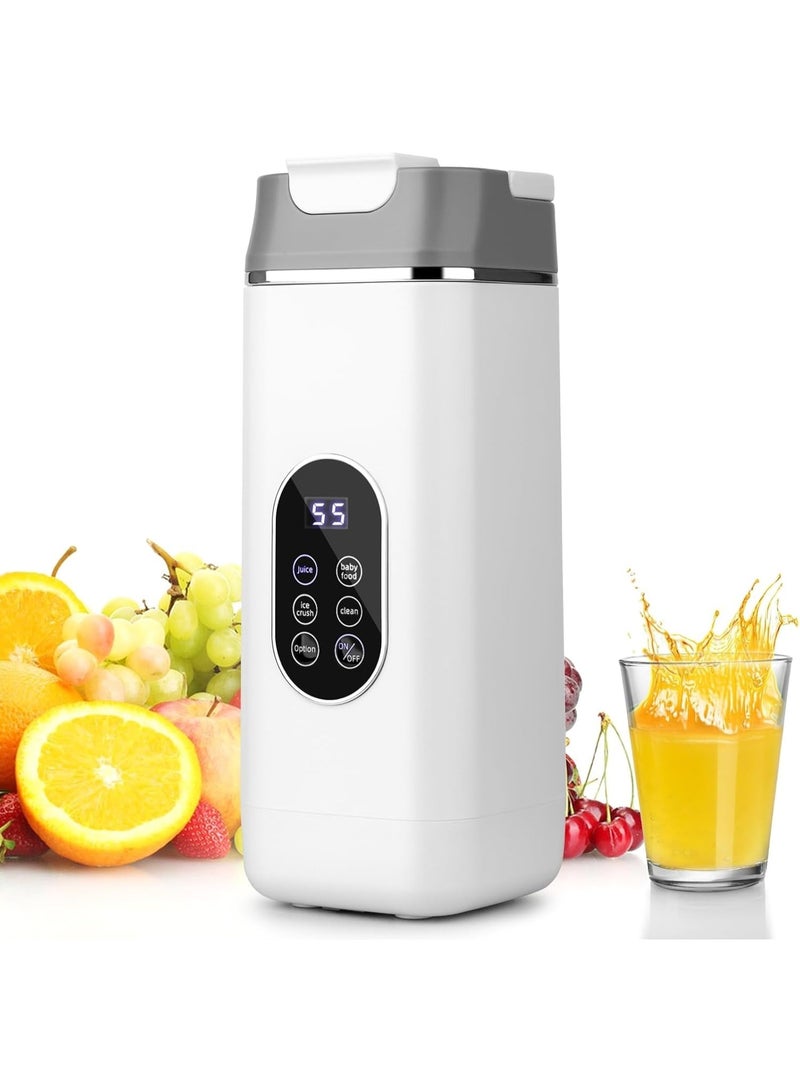 Smart Portable Wireless Blender - 420ml Personal Smoothie Maker with Intelligent LED Display - 12-Blade Stainless Steel Crushing System - 4 Modes for Juice, Baby Food & Ice Crush (Arctic White) - Image 1