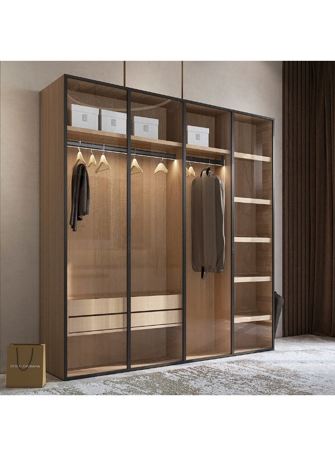 Al Home Brown Wardrobe For A Stylish Storage Solution - 220x210x45 cm - by Alhome - Image 4