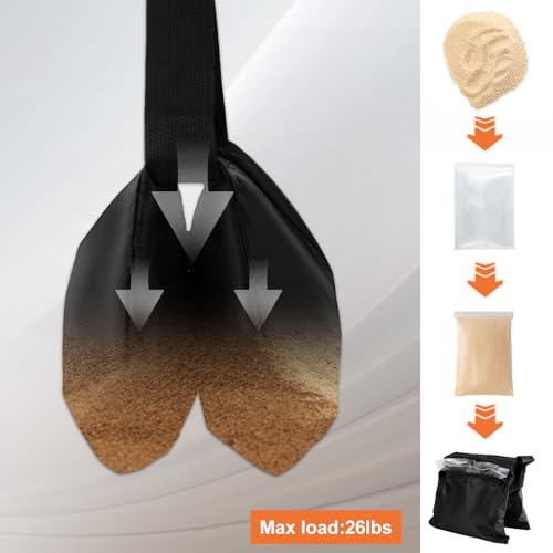 Jiang&Rong 4 Pack Sandbag Weight Bags for Tripod Stand, Backdrop Stand, Canopy Tent, Outdoor Patio, Fishing Chair, Picnic Table - Black - Image 4