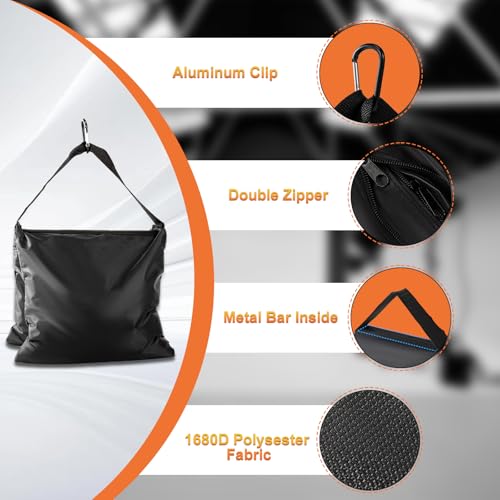 Jiang&Rong 4 Pack Sandbag Weight Bags for Tripod Stand, Backdrop Stand, Canopy Tent, Outdoor Patio, Fishing Chair, Picnic Table - Black - Image 3