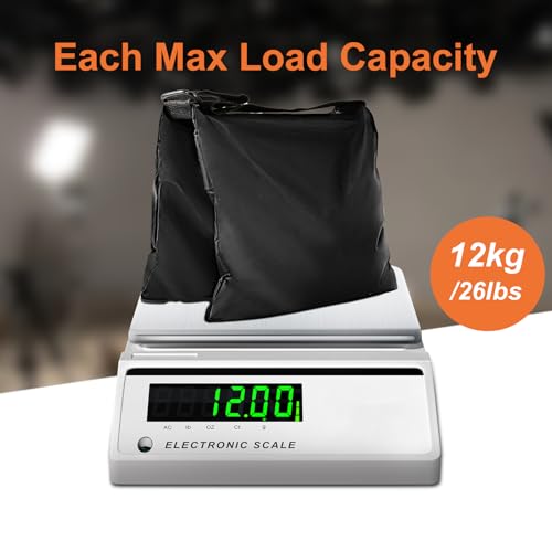 Jiang&Rong 4 Pack Sandbag Weight Bags for Tripod Stand, Backdrop Stand, Canopy Tent, Outdoor Patio, Fishing Chair, Picnic Table - Black - Image 5