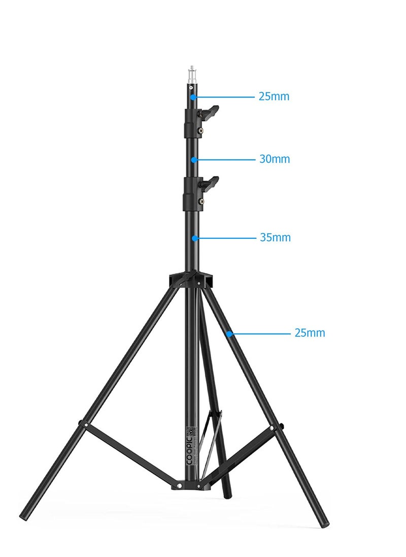 Coopic COOPIC L280 280cm/2.8m Heavy Duty Aluminum Alloy Photo Studio Light Stand with 1/4" Screw for Strobe Lights, Studio Kits, Flash, LED Video Light, Softbox, Reflectors, Umbrella.  - Image 2