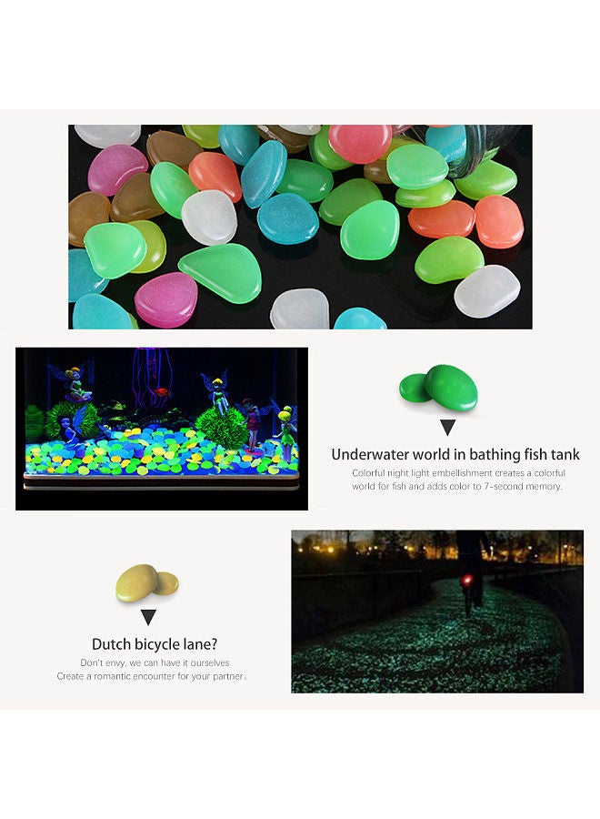 Generic 100PCS Glowing Stones For Decorations Fish Tank Aquarium Luminous Stone Indoor Outdoor Zen Garden Stones Rocks Glow in the Dark Pebbles  - Image 5