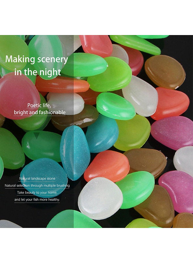 Generic 100PCS Glowing Stones For Decorations Fish Tank Aquarium Luminous Stone Indoor Outdoor Zen Garden Stones Rocks Glow in the Dark Pebbles  - Image 4