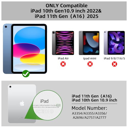 GOKOCO Keyboard Case for iPad 11th A16 2025/iPad 10th Generation 10.9-inch,Adjustable Portrait/Land Stand,Magnetic Split Stand Case with Multi-Touch Trackpad Backlit Keyboard-Navy Blue - Image 2