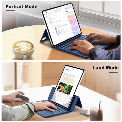 GOKOCO Keyboard Case for iPad 11th A16 2025/iPad 10th Generation 10.9-inch,Adjustable Portrait/Land Stand,Magnetic Split Stand Case with Multi-Touch Trackpad Backlit Keyboard-Navy Blue - Image 3