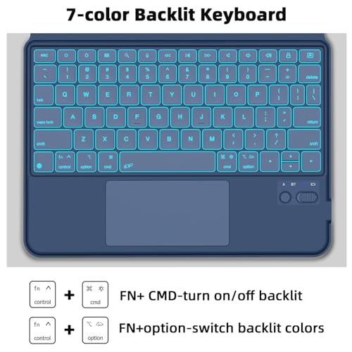 GOKOCO Keyboard Case for iPad 11th A16 2025/iPad 10th Generation 10.9-inch,Adjustable Portrait/Land Stand,Magnetic Split Stand Case with Multi-Touch Trackpad Backlit Keyboard-Navy Blue - Image 5