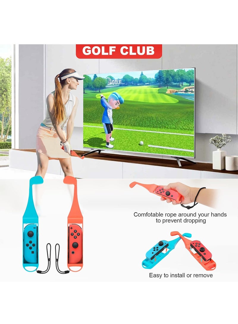 DOBE 18 in 1 Switch Sport Games Accessories Bundle for Nintendo Switch Games, Family Bundle Accessory Kit with Tennis Racket Controller Grips Racing Wheel Bandage Golf Club Wheels Drum Stick Fishing Rod - Image 4