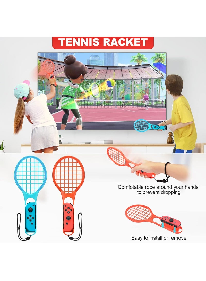 DOBE 18 in 1 Switch Sport Games Accessories Bundle for Nintendo Switch Games, Family Bundle Accessory Kit with Tennis Racket Controller Grips Racing Wheel Bandage Golf Club Wheels Drum Stick Fishing Rod - Image 3