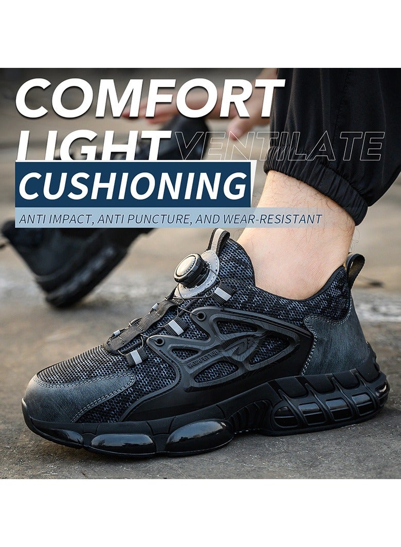Steel Toe Shoes for Men Lightweight Safety Shoes Comfortable Puncture Proof Slip On Indestructible Work Shoes and Fashion Sneakers. - Image 1