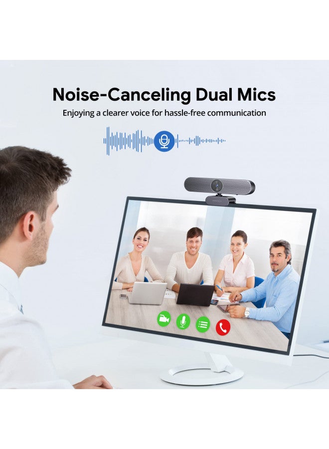 DEPSTECH Webcam 4K, Zoomable Webcam with Microphone and Remote, Equipped with Sony Sensor, 3X Digital Zoom, Noise-Canceling Mics, Auto-Focus Computer Camera for PC/Mac/Laptop/Zoom/Teams/OBS/Google - Image 4