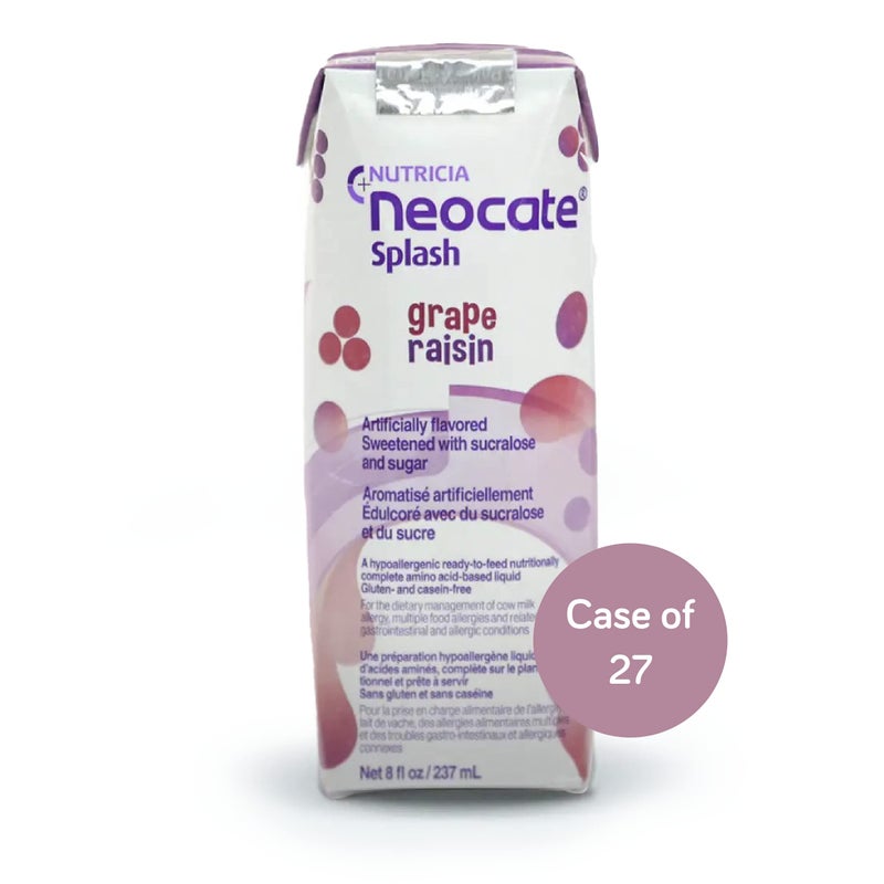 Neocate Nutricia Neocate Splash ReadytoFeed Hypoallergenic Amino AcidBased Toddler and Junior Formula Grape 8 fl oz Case of 27
