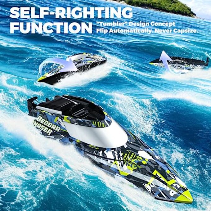 BEZGAR TX123 Remote Control Boats Fast Speed RC Boat 32+ KPH with A Portable Suitcase for Lakes & Pools & Salt Water, Summer Toys for Adults and Ideal Gifts for Kids Boys Age 6 7 8-12 Years Old - Image 2