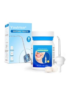 Whitening water dental floss filling sheet, equipped with a specialized nozzle for Youtrico portable oral rinse, gentle teeth whitening, cinnamon 30 capsules