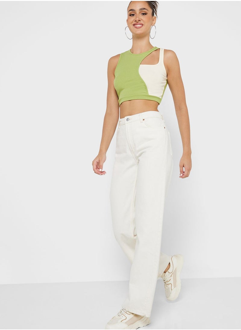 Ginger - Color Block Crop Top - Image 1